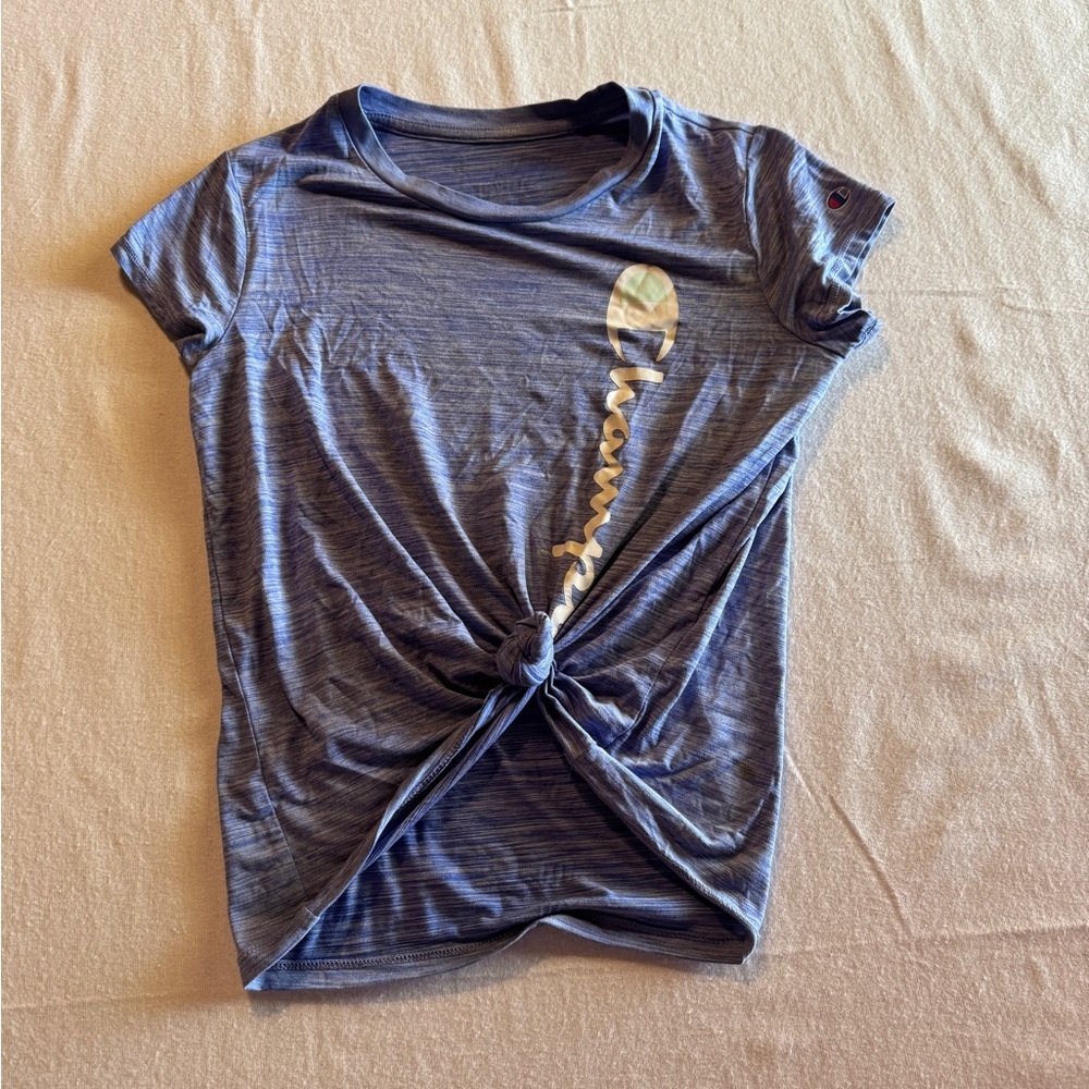 Champion‎ Girls Size 14/16 Blue Knot Front Top
